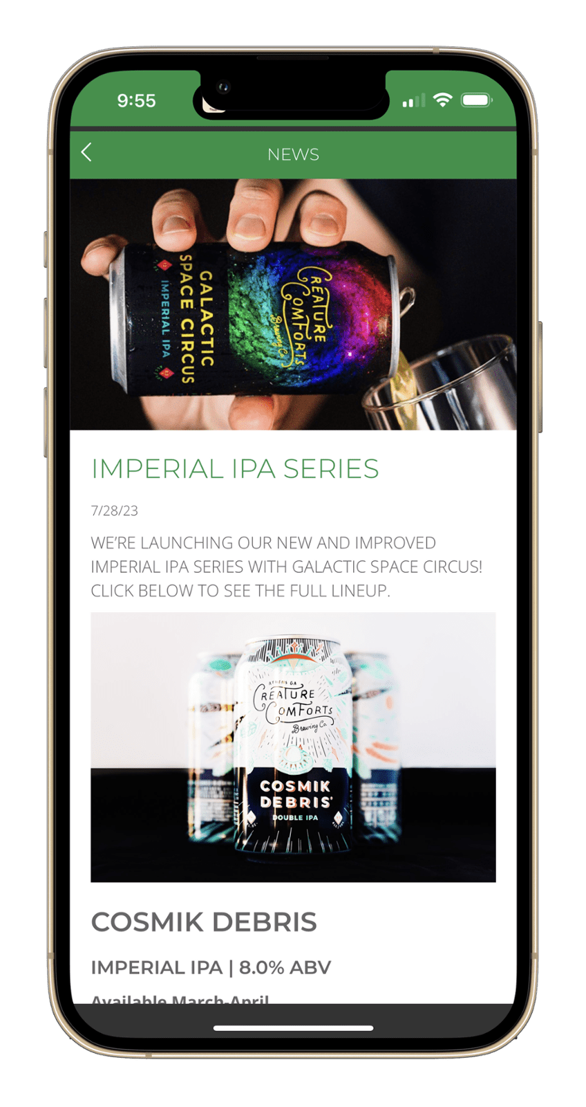 Brewery App, New Beer Announcement